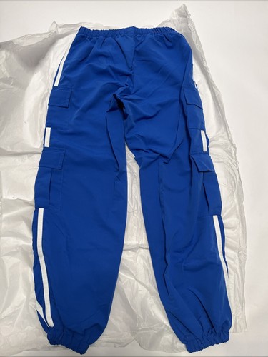 Weissman Mixify Double Stripe Parachute Pants 17197 Royal Blue Size 14 New Dance - Picture 10 of 12
