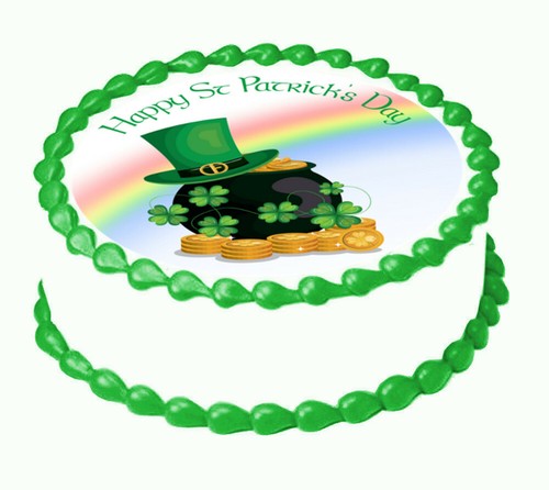 Imagen de fiesta comestible del día de San Patricio imagen de pastel comestible - Imagen 10 de 11