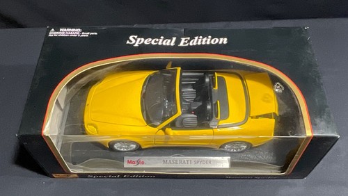 Maserati Spyder Yellow V8 Supercharged Diecast Metal Car Maisto 1:18 - Picture 10 of 13