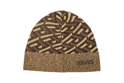 Versace Unisex Multi-Color Jacquard Monogram Knitted Beanie Hat