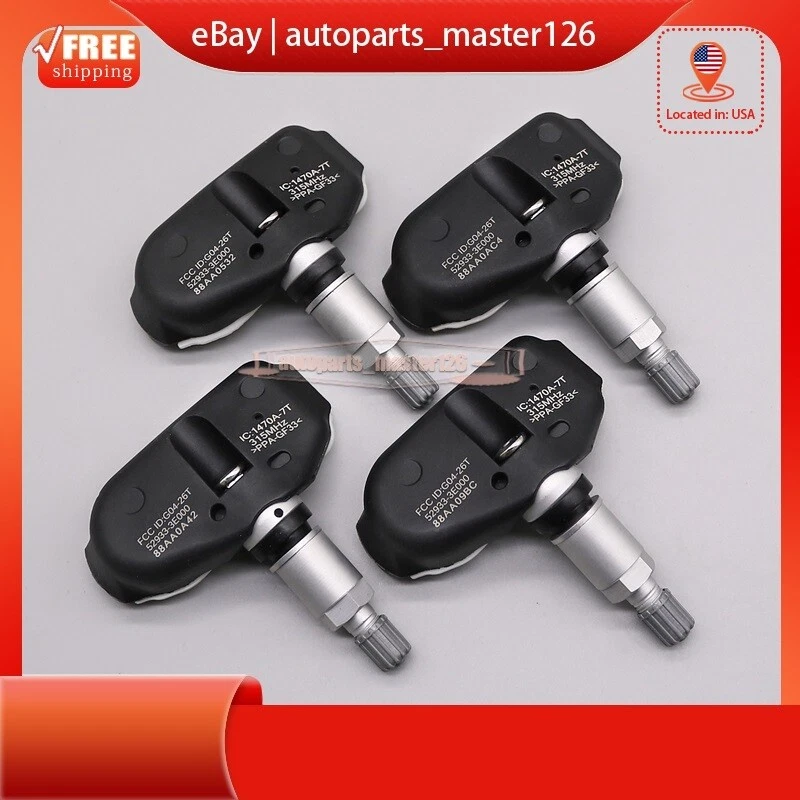 Conjunto 4 Sensor de Pressão dos Pneus TPMS 52933-3E000 Para 2006-08 Hyundai Tucson Tiburon - Imagem 2 de 4