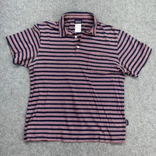 Patagonia Men’s Organic Cotton Polo Shirt S Navy Red Stripe Pocket STY52776FA14