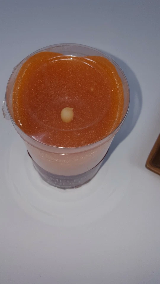 Primitve rustic country resin shovel scoop candle holder orange flameless candle - Image 3 of 4