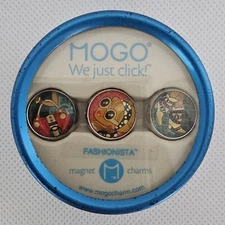 MOGO Magnetic Charms "Fashionista" Set of 3 in Tin For Charmband Bracelet