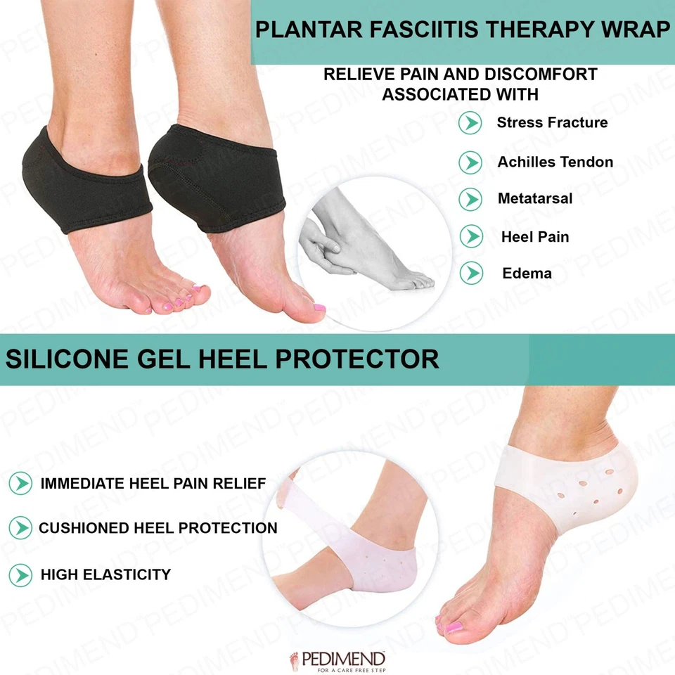 Pedimend™ Heel Cushion Protector Plantar Fasciitis Bone Spurs Gout Pain Relief
