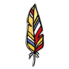 Native American Colorful Feather Embroidered Iron On Patch