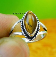Tiger's eye Gemstone 925 sterling silver handmade Gift Ring US size 5 to 13