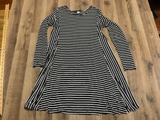 Old Navy Dress, Women's Size Medium, Black White, Striped, A-Line, Long Sleeve