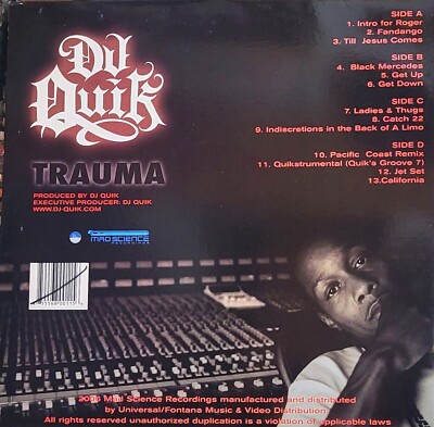 DJ Quik Trauma TRAUMA 2LP Music QUIK .com – INSTRUMENTALS | RED LP