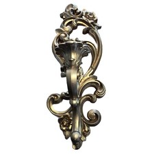 Vintage 1971 Gold Homco Home Interiors Candle Holder Sconce Ornate Flowers