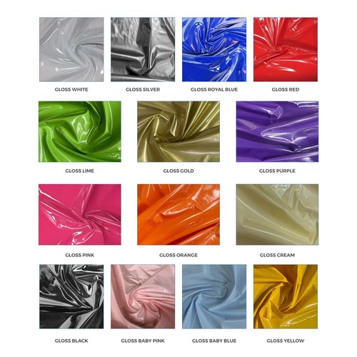 SHINY GLOSS PVC FABRIC Leatherette High Gloss Stretch Sexy Dress Clothing Vinyl - Afbeelding 1 van 91