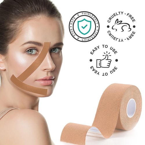 Cinta de kinesiología de 2,5 cm * 5 M para rostro, cuello, levantamiento de ojos, eliminación de arrugas, SkinCar - Imagen 24 de 31