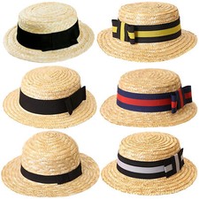 STRAW BOATER HAT 1920S ROWING BOAT BARBER SHOP FANCY DRESS COSTUME ACCESSORY LOT