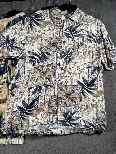 Hawaiian Shirt Lot Of 6 Mens Medium Tropical Floral Mixed Material Bundle Travel - Picture 2 of 20