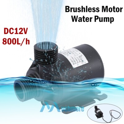 Mini Water Pump Quiet 12V DC 800L/H Brushless Motor Submersible Pool Water Pump
