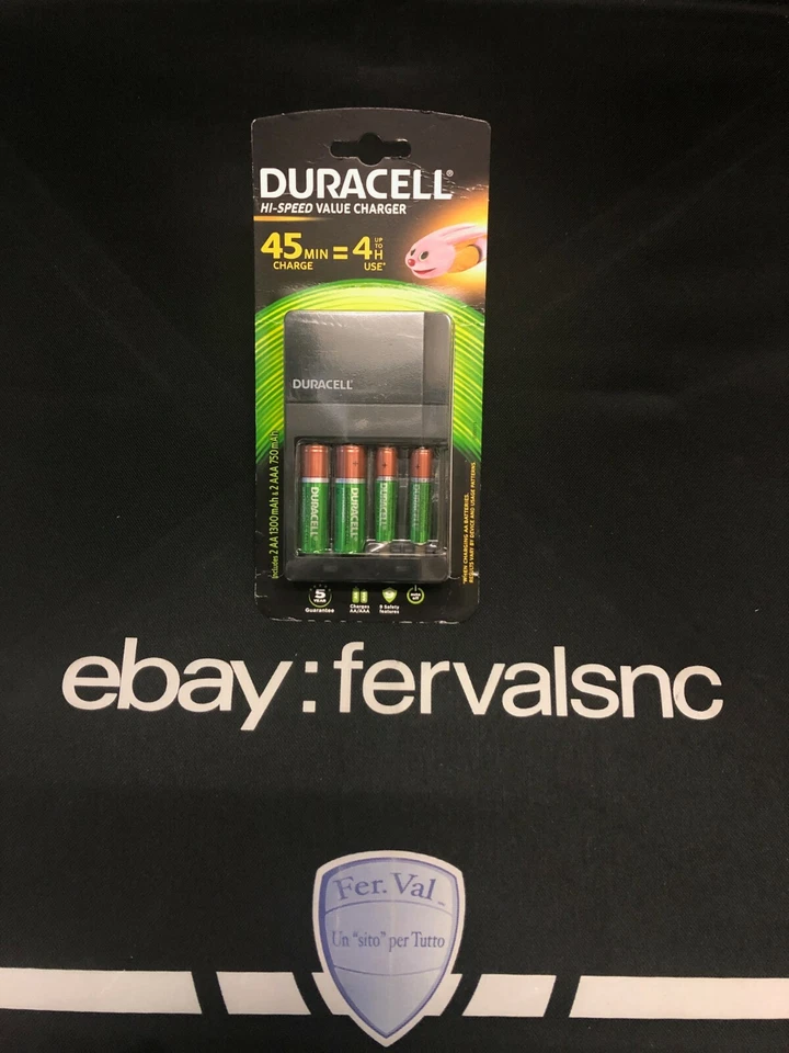 DURACELL CARICABATTERIA PER PILE RICARICABILI INCLUSE 2AA1300mAh e 2AAA750mAh - Immagine 3 di 4