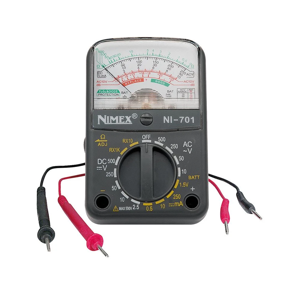 MF-47 Multimetro Analogico - Voltmetro Amperometro Ohmmetro, Tester Per Tensione AC/DC, Corrente, Resistenza, Batteria, Per Laboratorio E Hobby - 5