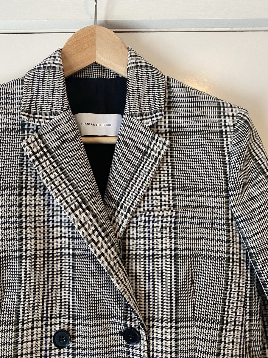 Scanlan Theodore Plaid Tailored Double Breasted Blazer Jacket