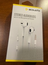 Acoustix Stereo Audiobuds with In-Line Microphone and Remove White