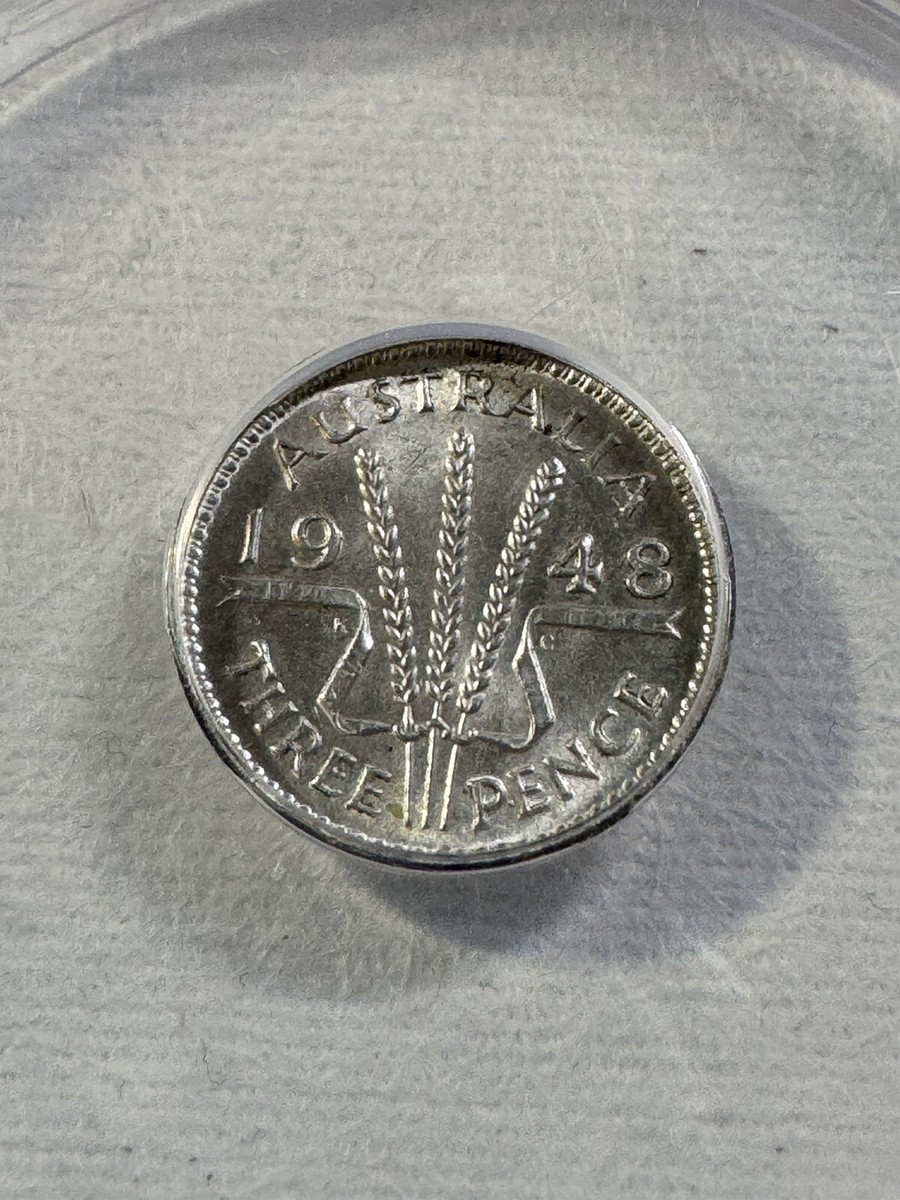 オーストラリア3ペンス 1948 Australia 3 Pence Silver Coin Graded MS 63 by ANACS | eBay