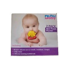 Buby Baby 2 Pack Baby Feeder Pacifier All Sizes Silicon Sacs 1 Clip Chain