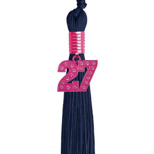 Borla de graduación Endea Graduation azul marino con dije rosa Bling 2024 - Imagen 5 de 11