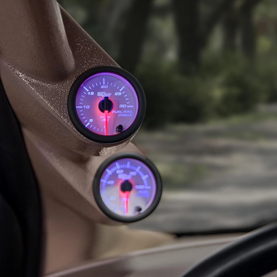 GLOWSHIFT BLANCO 7 CARRIL DE COMBUSTIBLE MANÓMETRO 30.000 PSI para Dodge Cummins 5,9 L Foto 3 de 4