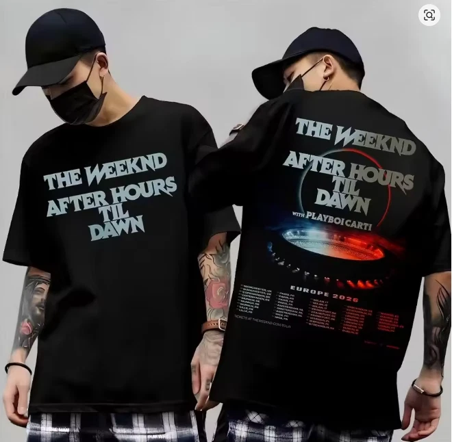 Weeknds 2026 After Hours Til Dawn World Tour Double Sided T-shirt