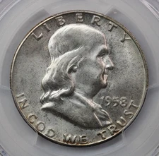 1958 Franklin Half Dollar PCGS MS65FBL