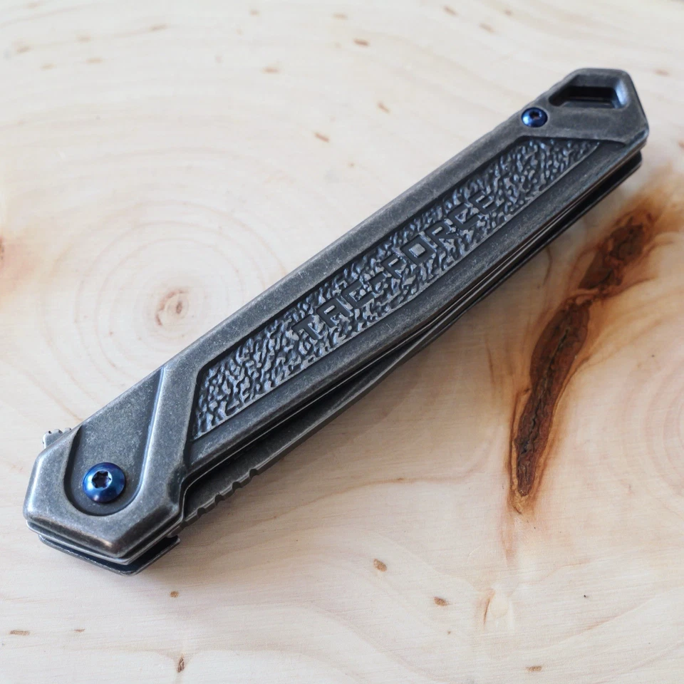 8” Pocket Knife Slim CEO Spring Assist Grey Blue - Image 2 of 4