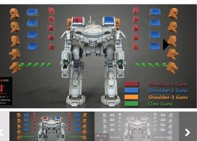 Mech Warrior King Crab Battle Mech 1/60 Scale Model Kit W All Weapons Upgrade