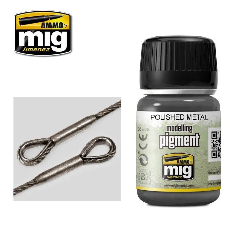 Ammo MIG 3021 - Color Pigments - Polished Metal Pigment - New