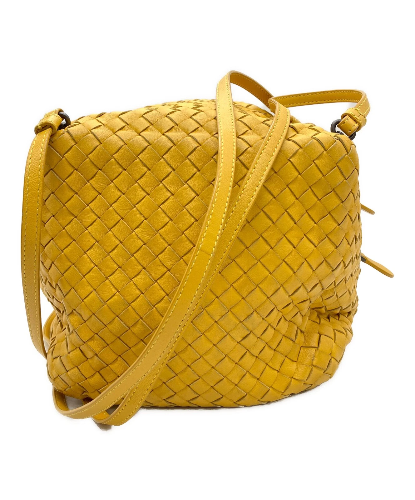 Bottega Veneta — Authentic Bottega Veneta Intrecciato Shoulder Bag Yellow SK1142