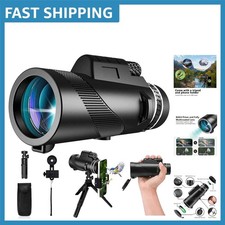 80x100 High Power Monocular Telescope with Smartphone Adapter - Ideal for Bir...