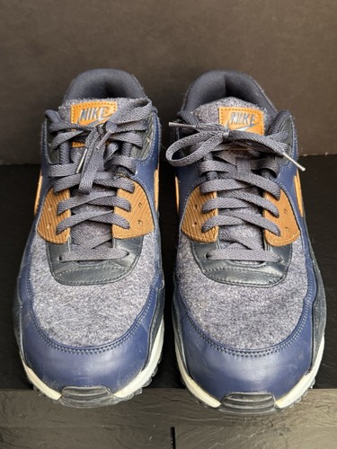Nike Air Max 90 Premium Sneakers 2017 Blue Thunder Ale Brown 700155-404 Size 13 - Picture 8 of 10