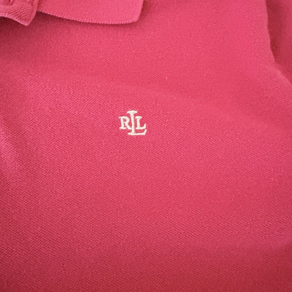 Lauren Ralph Lauren Polo Shirt Womens 2X Red LRL Logo Classic Fit Preppy Casual - Image 4 of 4