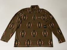NWT Eddie Bauer Jacket Mens XL Brown Aztec Print Fleece 1/4 Zip Pullover