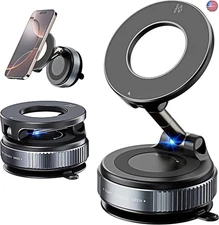 Vacuum Magnetic Car Phone Holder Foldable Mount with Ultra Suction Cup for