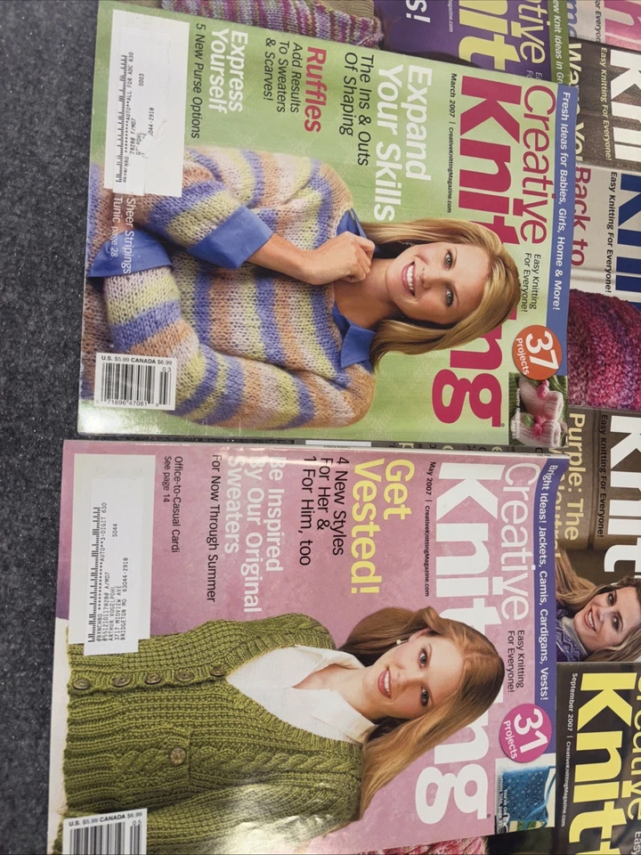 Creative Knitting Lot of 24 Magazines 2006 2005 2007 2008 2009 2010 beads Afghan - Image 3 of 4