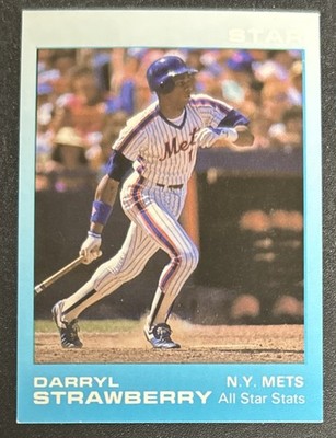 rare 1988 baseball cards 1988 Star Darryl Strawberry Blue All-Star Rare Baseball Card #5 Of 11 Mets  VG OC