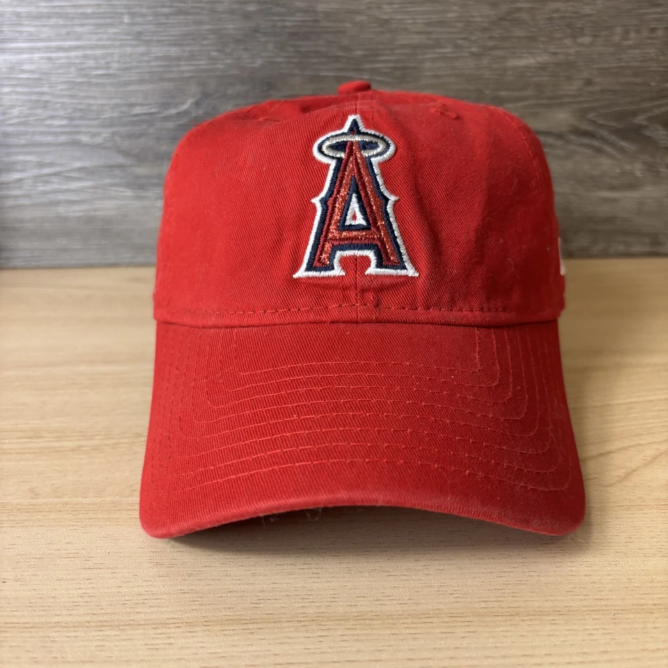 Los Angeles Angels Hat Cap Strap Back Womens Red MLB Baseball New Era 9TWENTY - Image 2 of 4