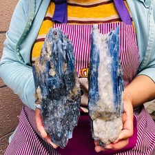 2 pieces 2400g Rare Blue Crystal Natural Kyanite Rough Gem mineral Specimen 1915