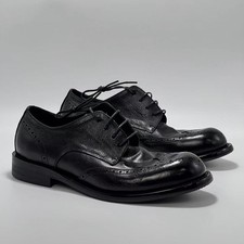 British Brogues Mens Real Leather Handmade Lace Up Round Toe Formal Dress Shoes