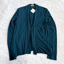 ISSEY MIYAKE drape buttonless cardigan Women Size 3 dark green Vintage Genuine