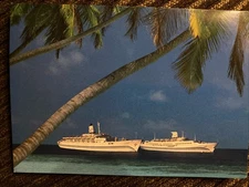 Postcard Dolphin Cruise Line Oversized Card Cruise Ship
