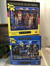 Dowdle 2 Puzzle Lot Stockholm /Rothenburg Ob Der Tauber 1,000 Piece Sealed NIB