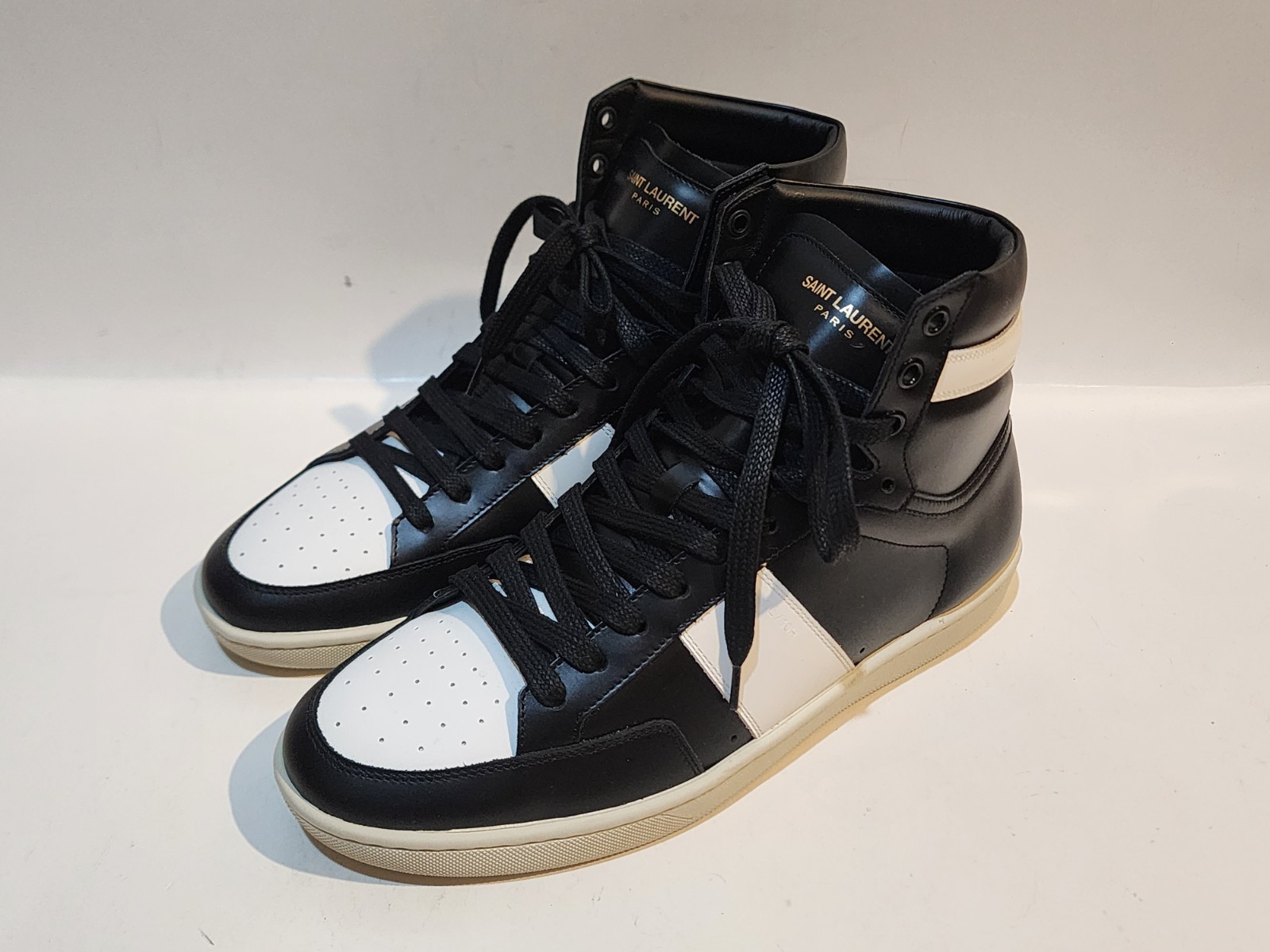 Saint Laurent SL 10H Sneaker alta 'nero bianco' taglia 41 taglia US 8