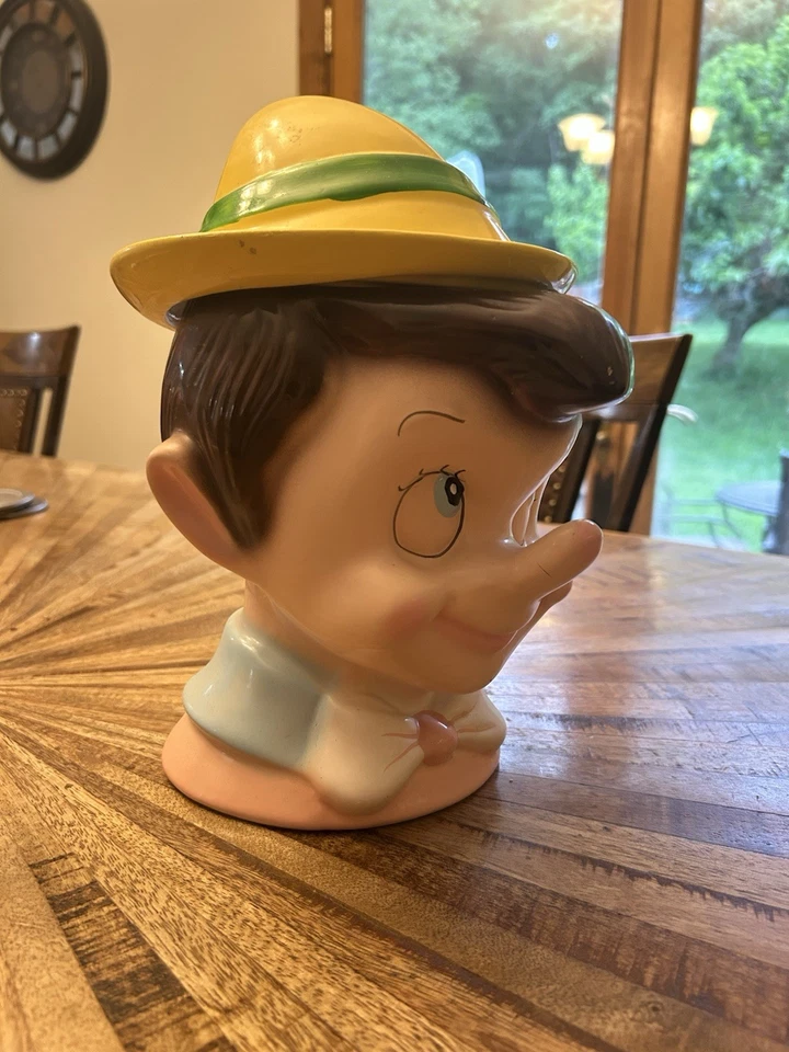 Tarro de galletas antiguo raro de Pinocho Foto 2 de 4