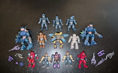 Halo Mega Bloks Covenant Figuren mit Waffen Konvolut - 13 Figuren + 9 Waffen