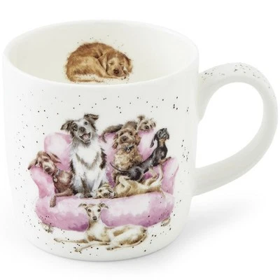 Wrendale Mug Movie Night Dogs Fine Bone China 310ml Hannah Dale Royal Worcester